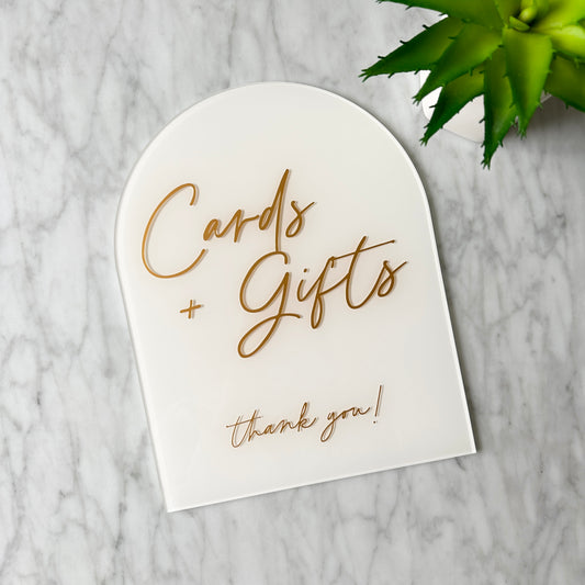 Cards & Gifts Table Sign - Milkshake