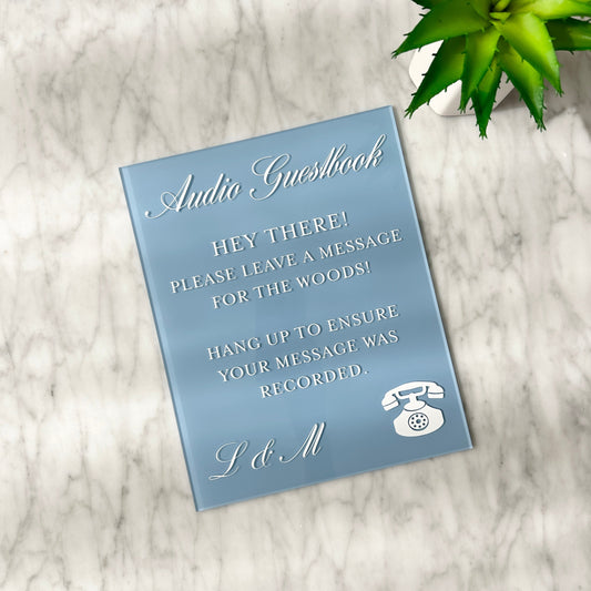 Audio Guestbook Table Sign - Rectangle