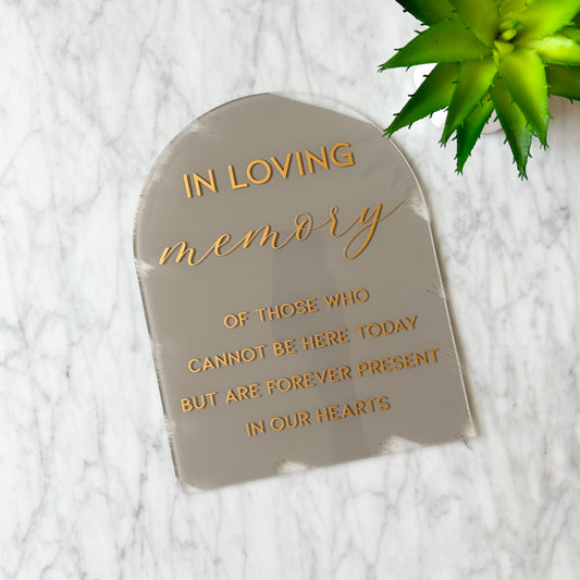 In Loving Memory Table Sign
