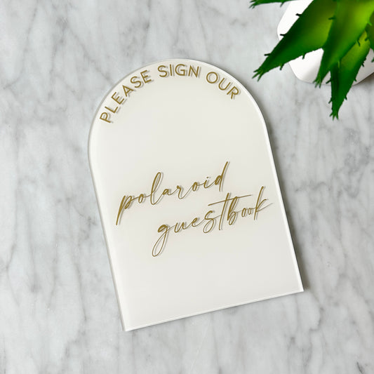 Polaroid Guestbook Table Sign - Arched