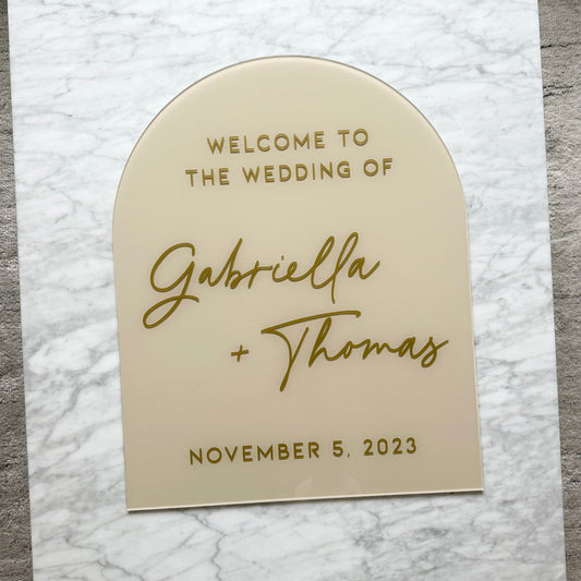 Wedding Welcome Sign - Script Arched