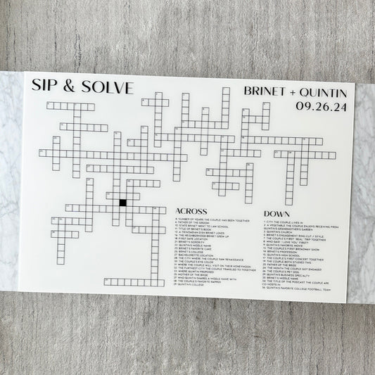 Sip & Solve Crossword Puzzle Sign - Horizontal
