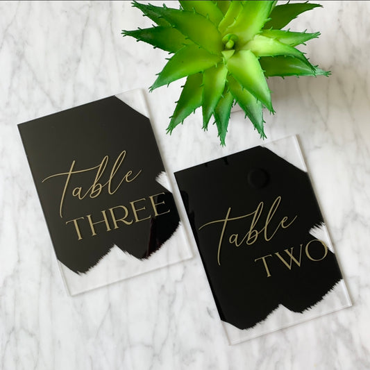 Table Number Signs - Vertical Written