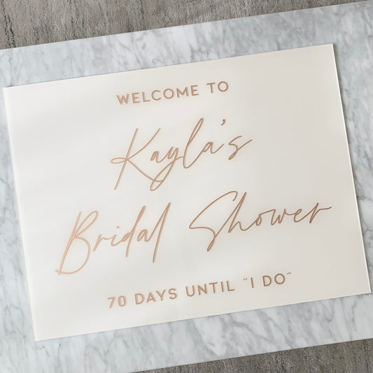 Bridal Shower Welcome Sign - Horizontal